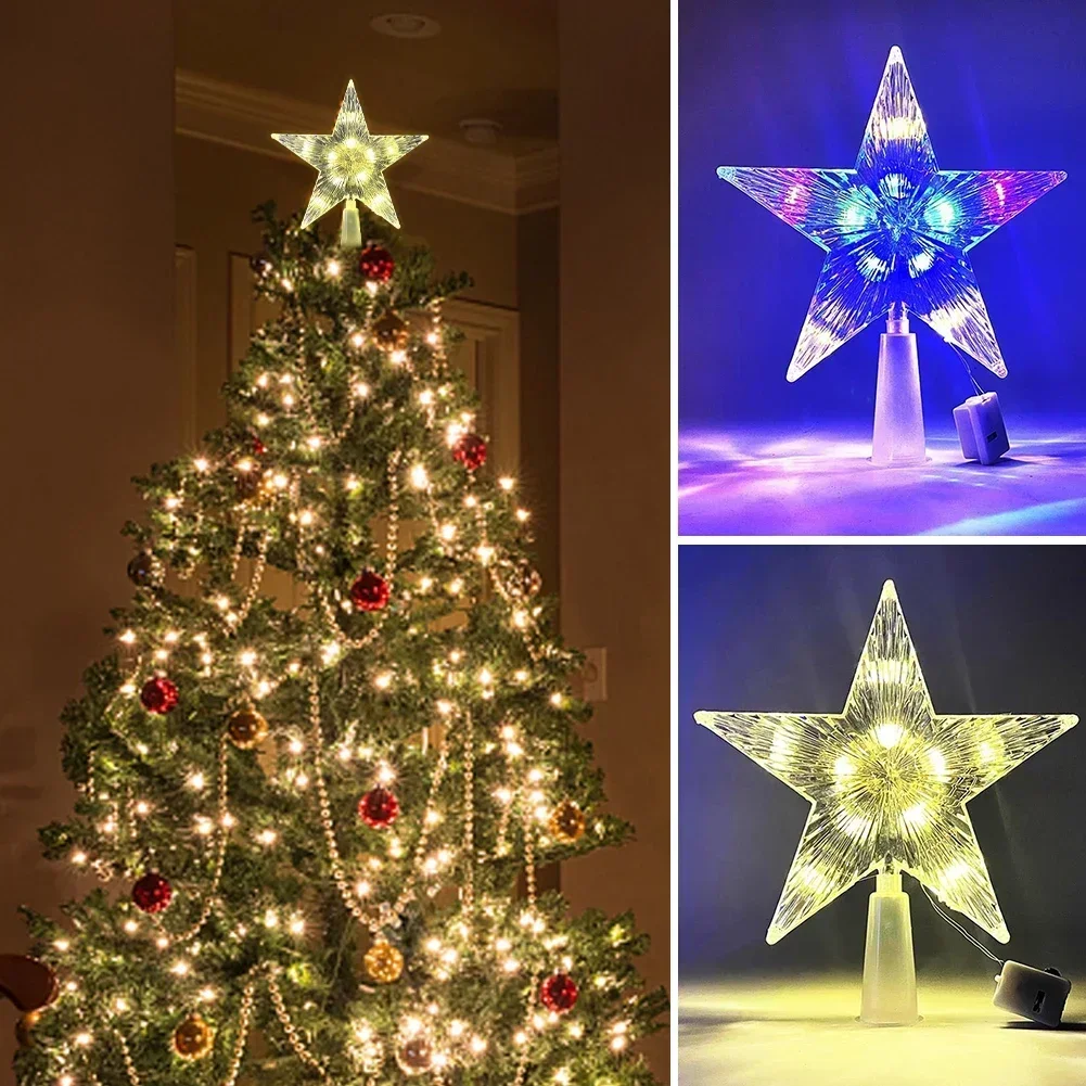 Star Tree Topper - 15 см светодиодные украшения для рождественской