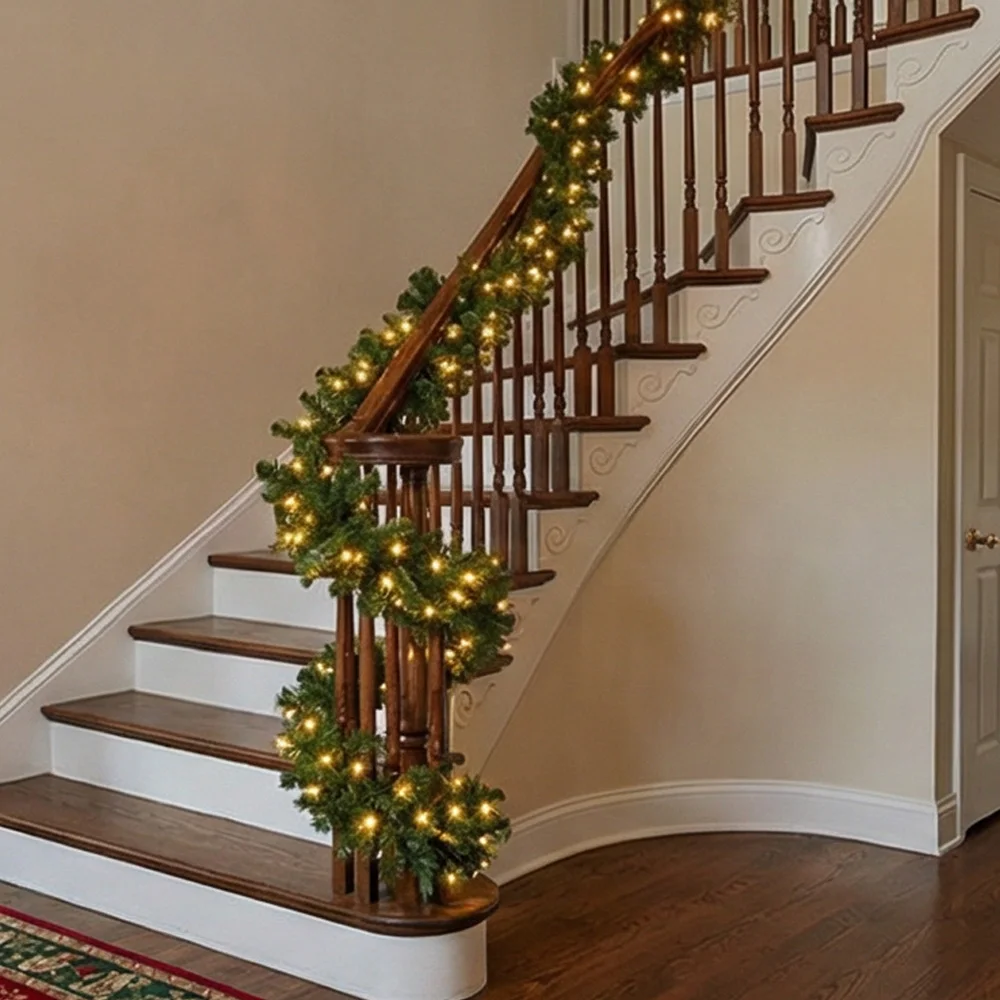Christmas Wreath Fake - 2,7 м искусственный зеленый рождественский венок-гирлянда,