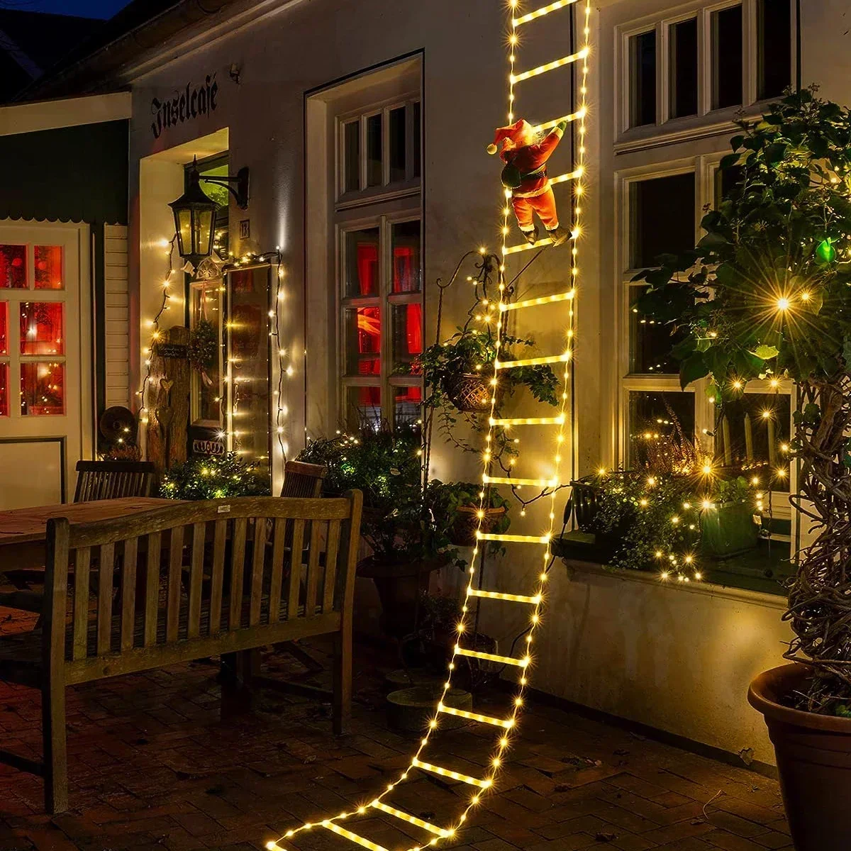 Christmas Lights Outdoor - Светодиодный лестница для Деда Мороза, домашний