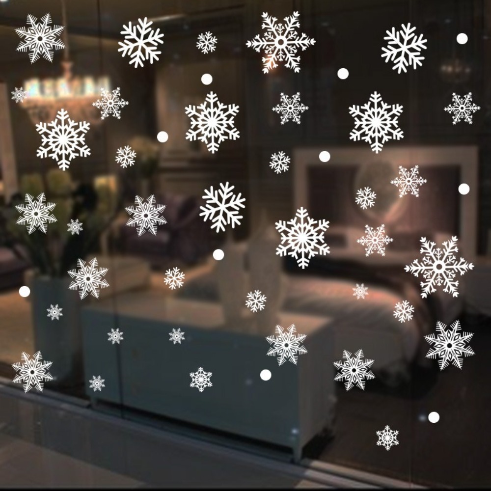 Snowflake Window Decal - 30 шт., Рождественская наклейка со снежинками