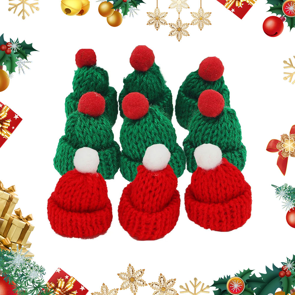 Santa Hat Plush - 10 шт. 3,5x5 см мини рождественская