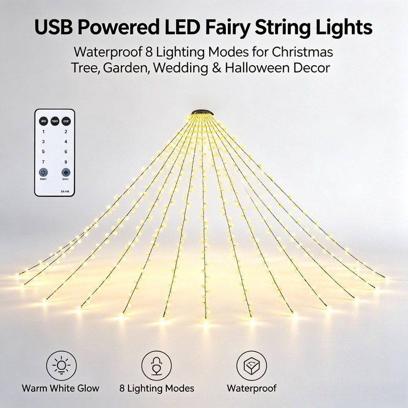 Led Fairy String Lights - Светодиодные гирлянды USB, водонепроницаемые, для украшения