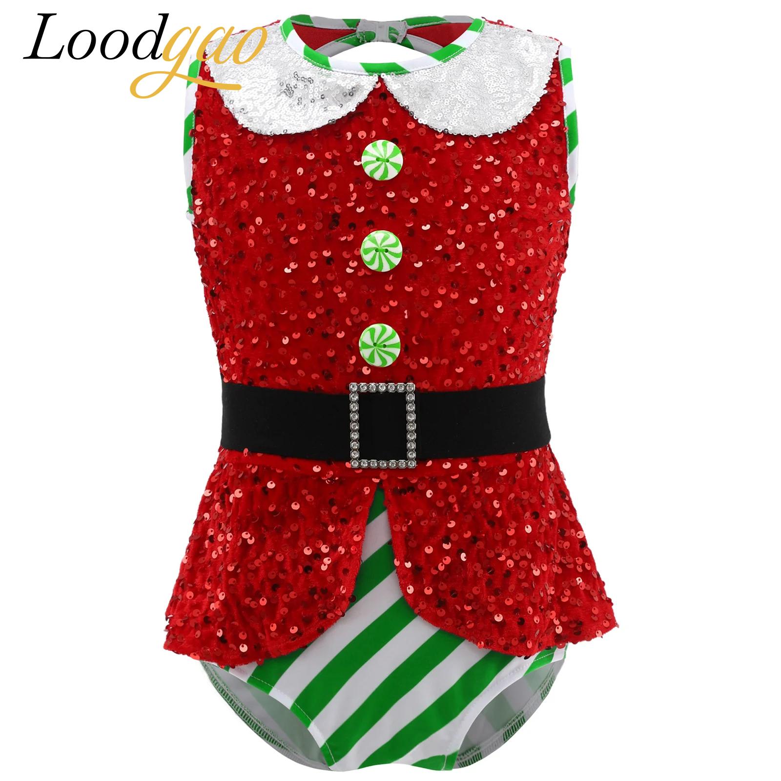 Elf Costume Christmas - 2025 рождественский трико для девочек, костюм