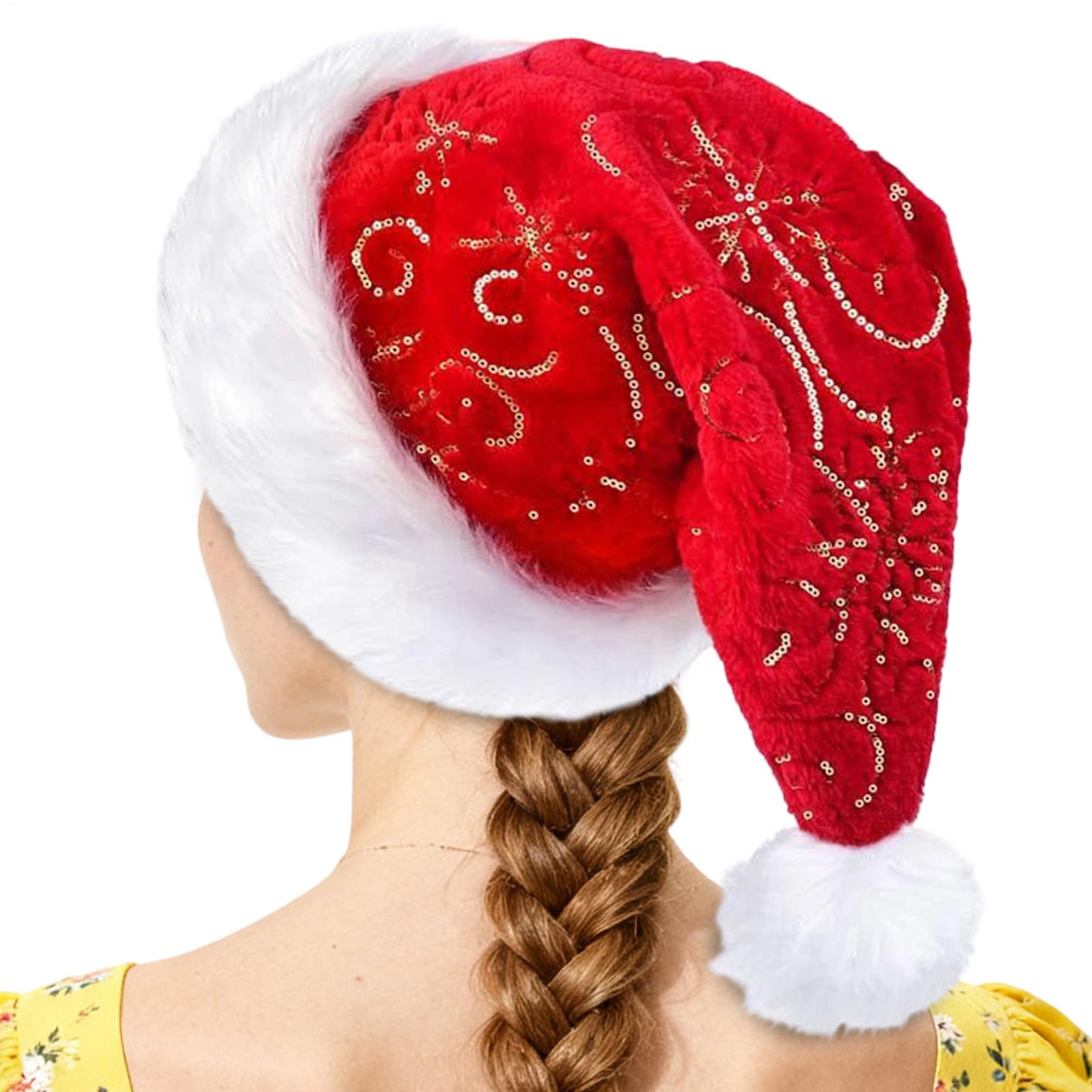 Santa Hat Plush - Плюшевая рождественская шапка, портативный зимний многоразовый