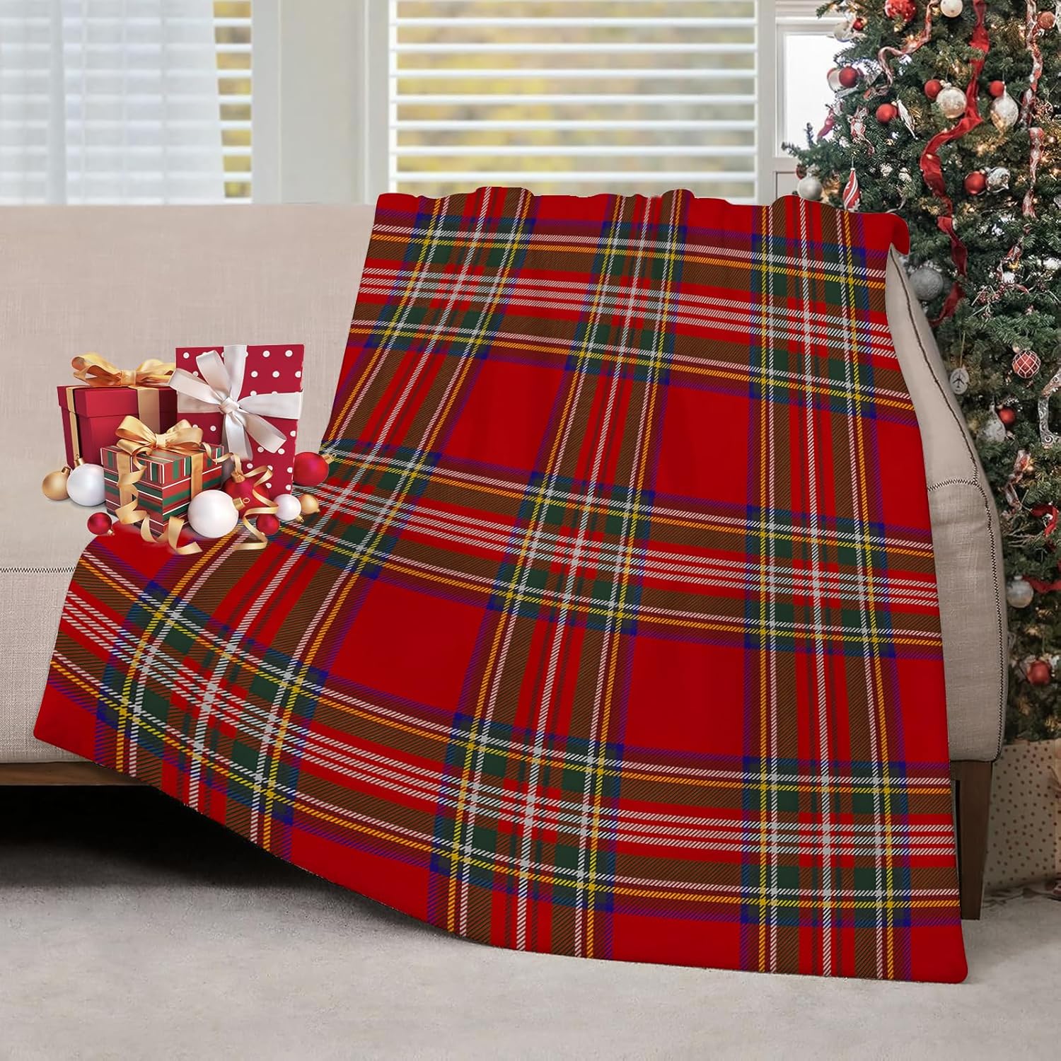 Christmas Throw Blanket - Рождественские клетчатые одеяла, шотландское клетчатое одеяло