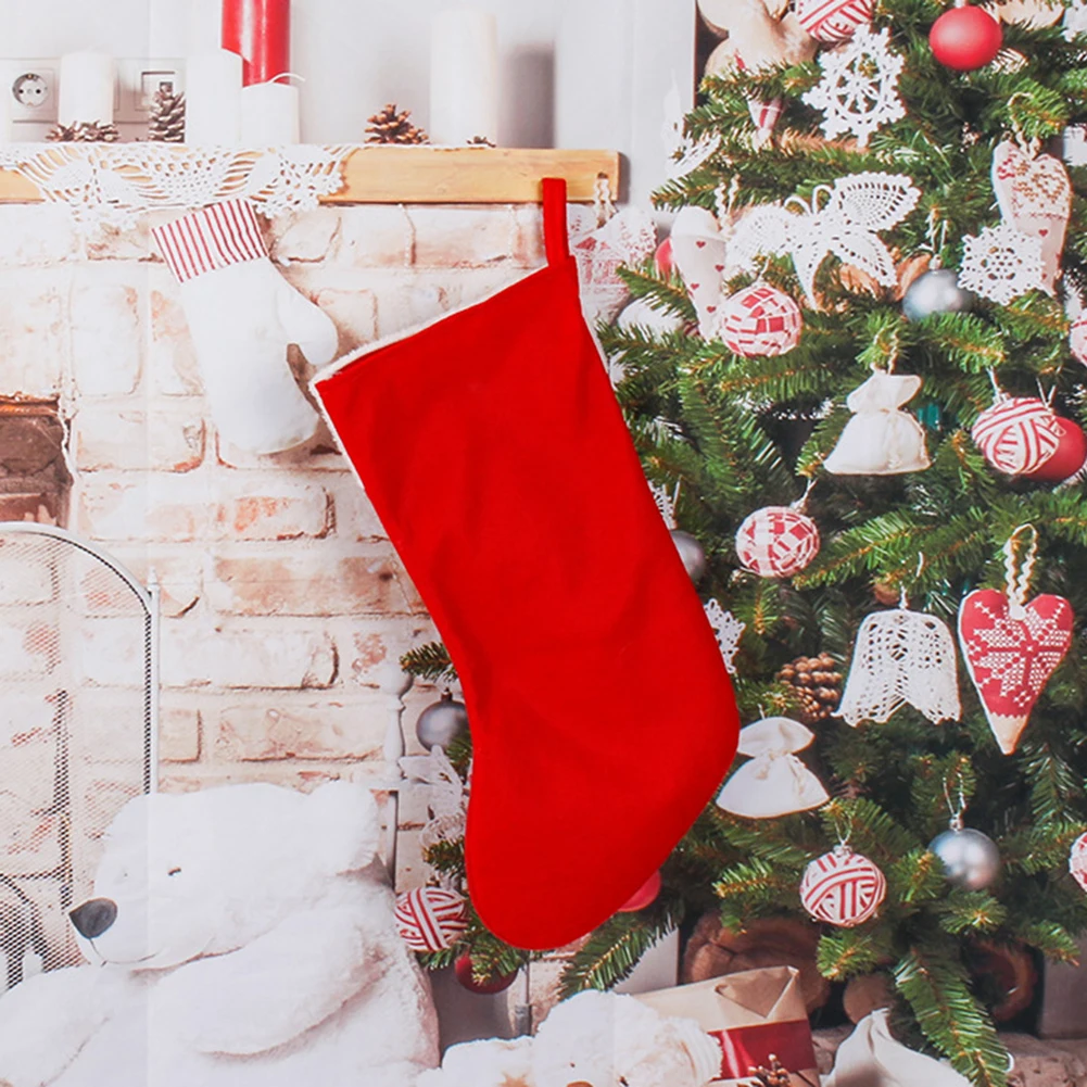 Christmas Stocking Hanging - Рождественский плюшевый Санта-Клаус безликий кукольный чулок