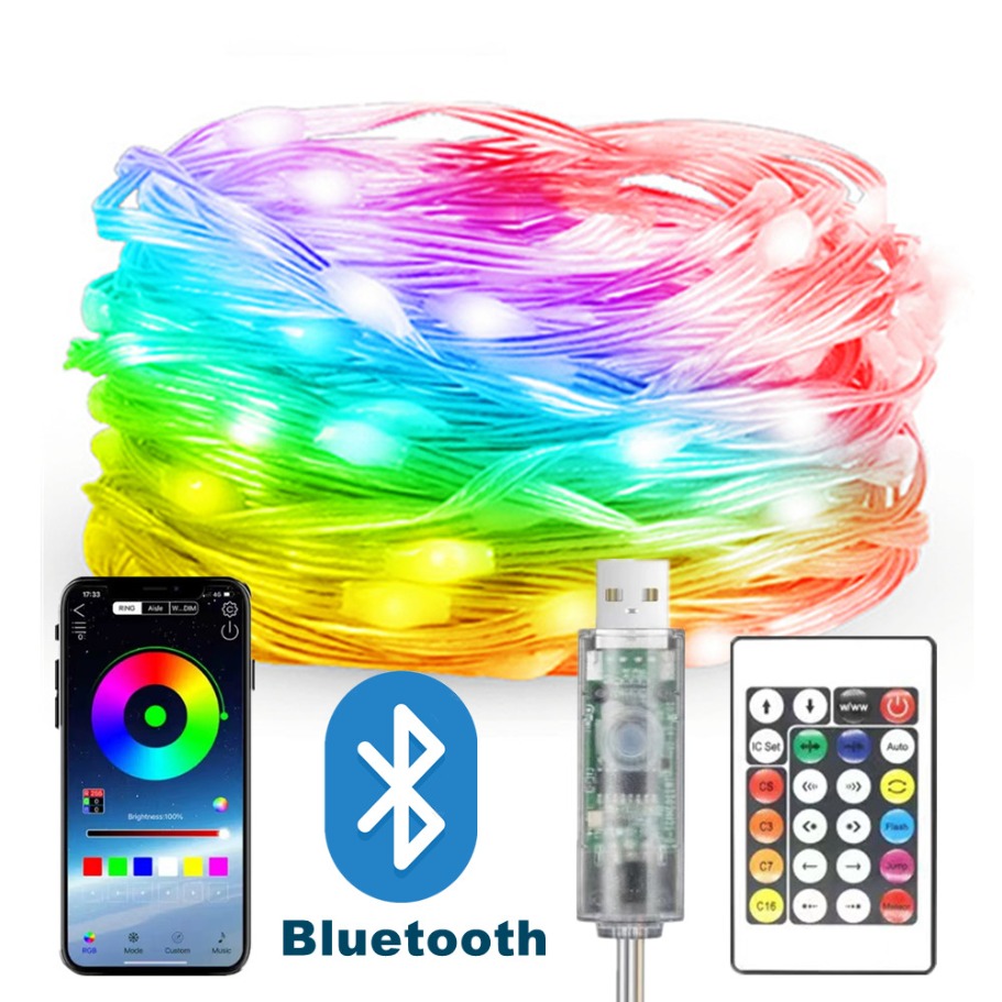 Led Fairy String Lights - WS2812B светодиодный светильник, умный Bluetooth-пульт дистанционного