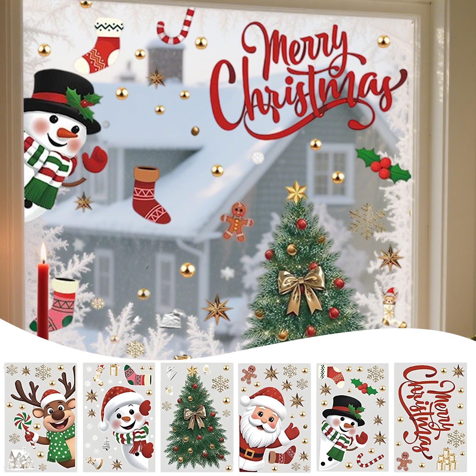 Snowflake Window Decal - Рождественские наклейки на окна, праздничные снежинки,