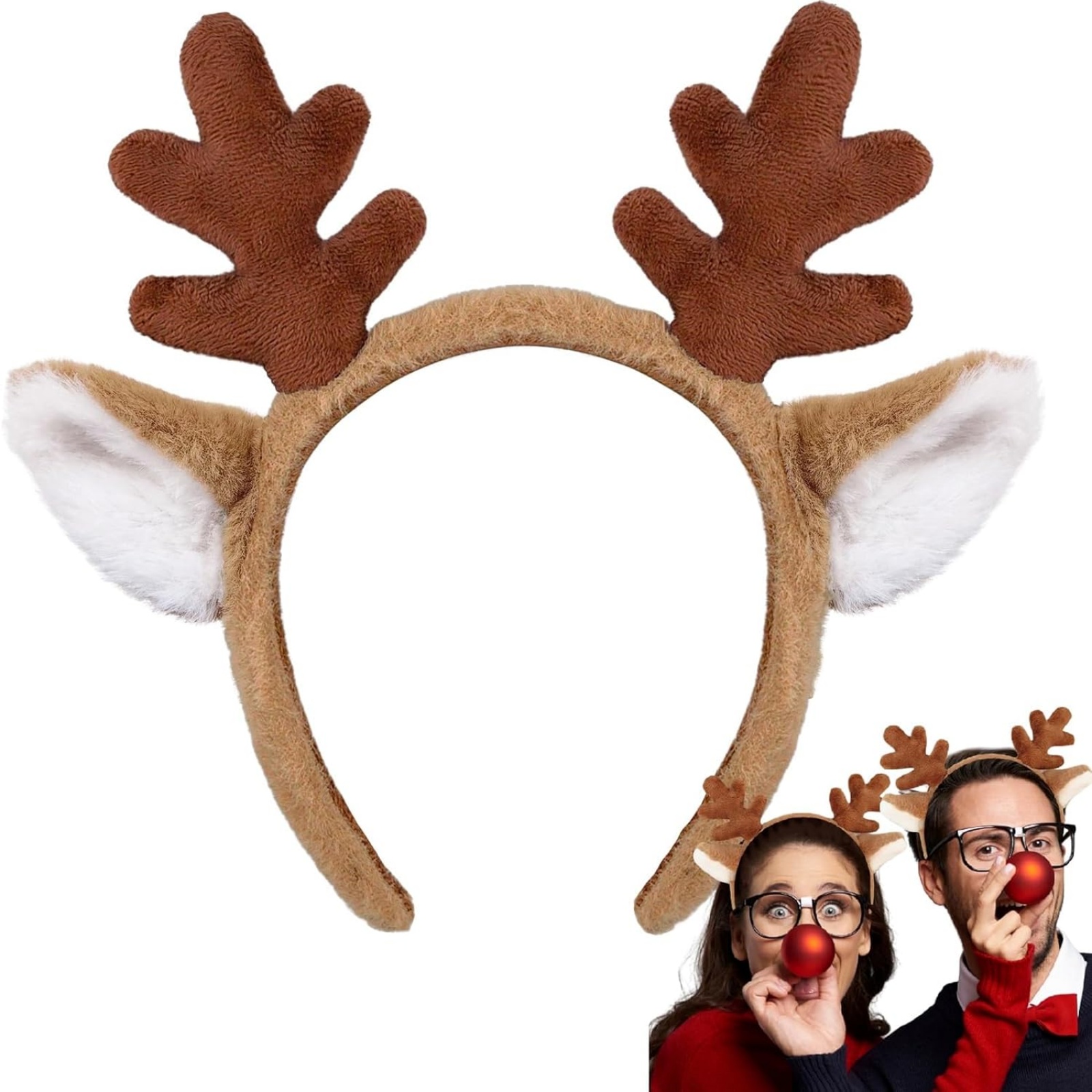 Reindeer Antlers Headband - 1 шт., рождественская повязка на голову