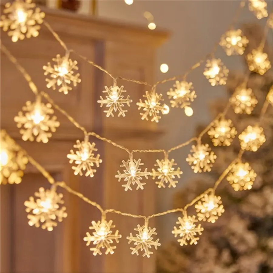 Led Fairy String Lights - 10/20/40 светодиодная гирлянда в виде снежинки,