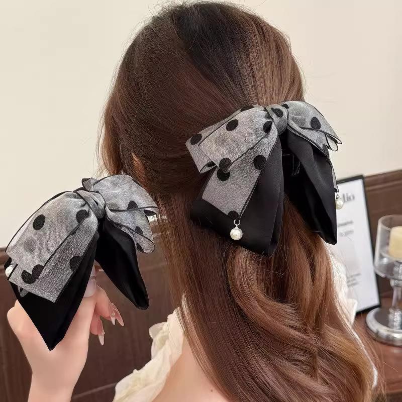 Ribbon Bow Gift - Элегантная серая заколка для волос в
