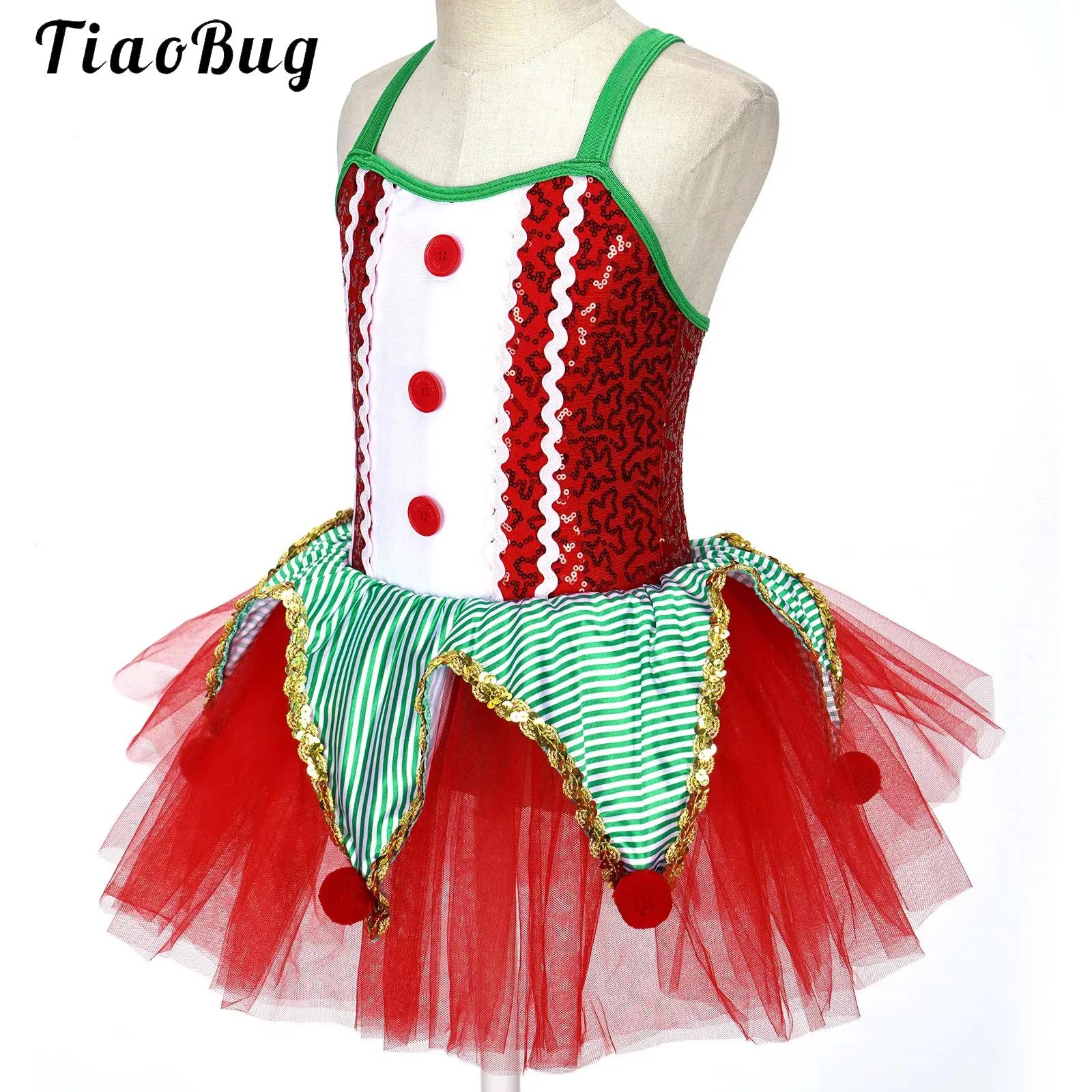 Elf Costume Christmas - Детское балетное платье-пачка без рукавов с