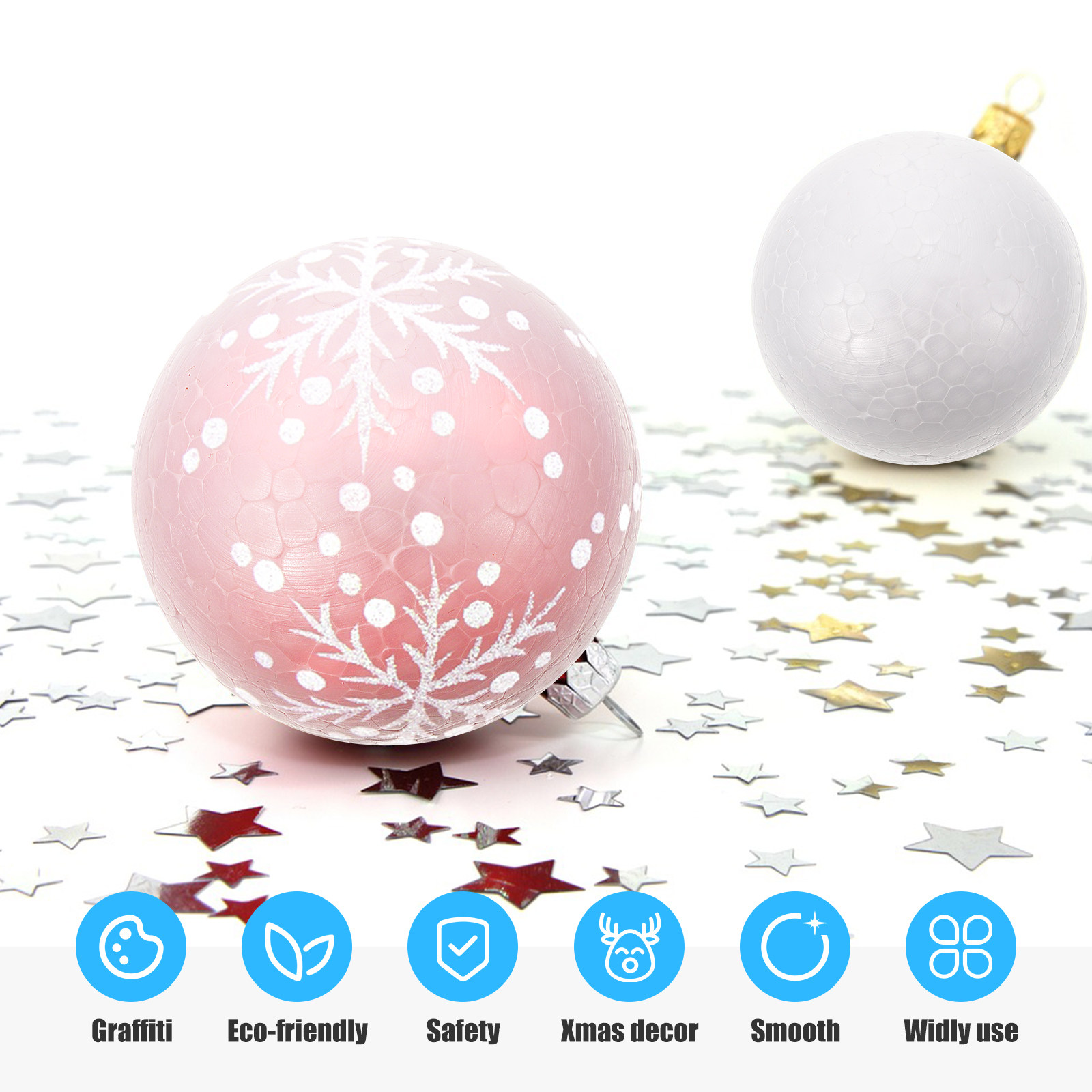 Ornament Ball Set - Набор из 20 гладких пенопластовых шариков