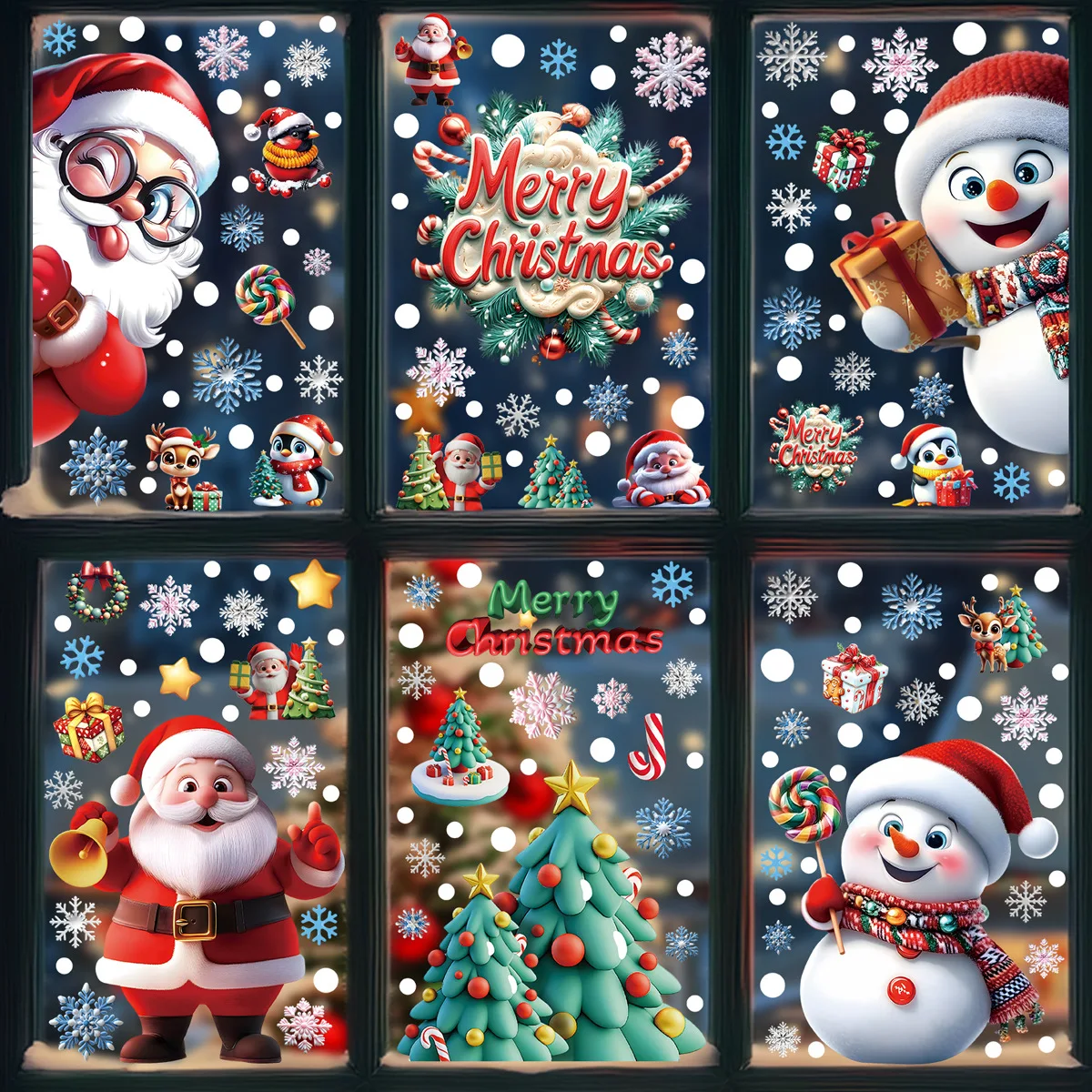 Snowflake Window Decal - Рождественские статические наклейки на окна 2025