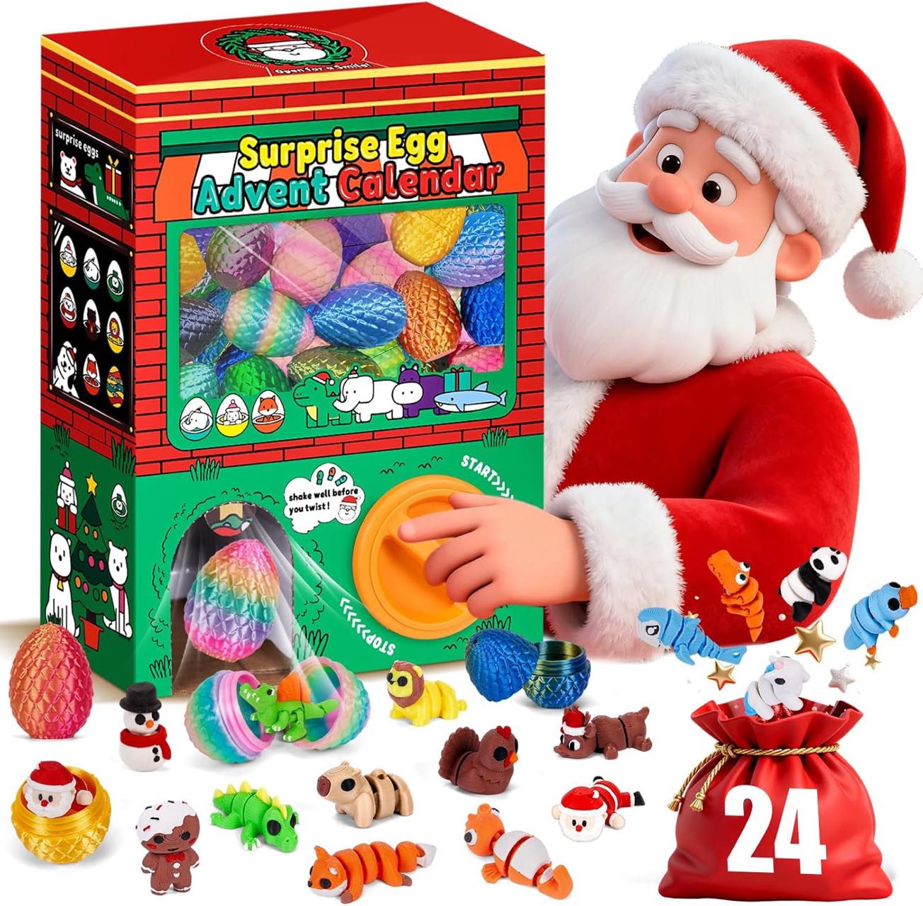 Advent Calendar Gift - Набор из 24 3D-печатных сенсорных игрушек-антистресс