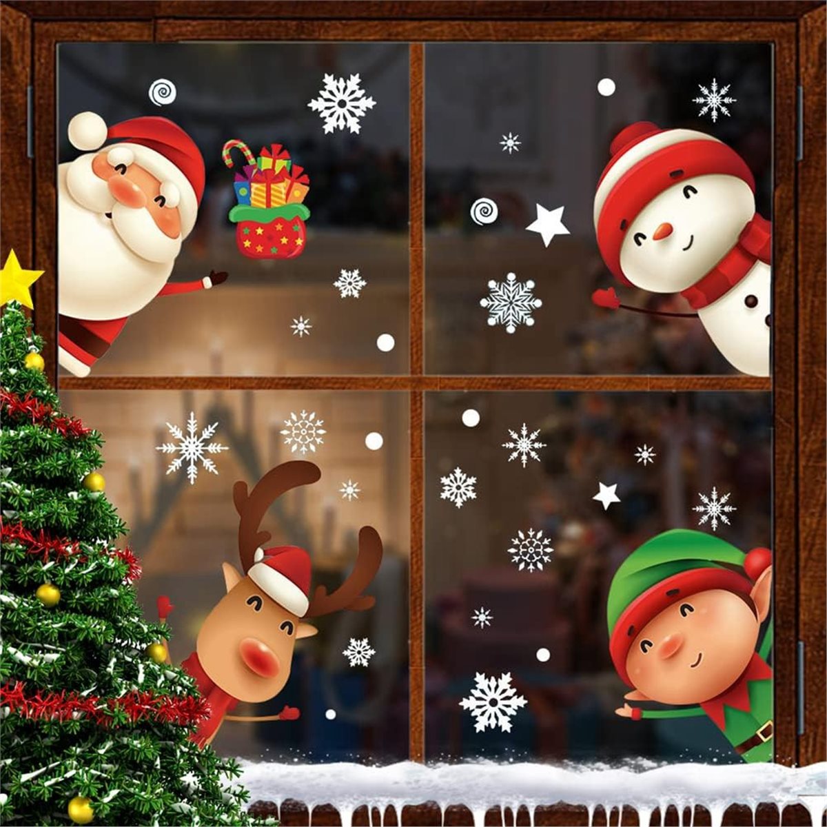 Новинка! 80 шт. рождественских – обзор и цена Snowflake Window Decal