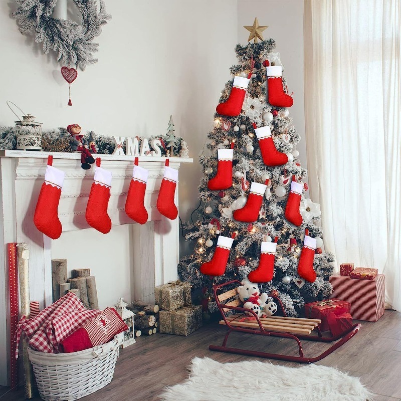 Двусторонняя золотая отделка,  – обзор и цена Christmas Stocking Hanging