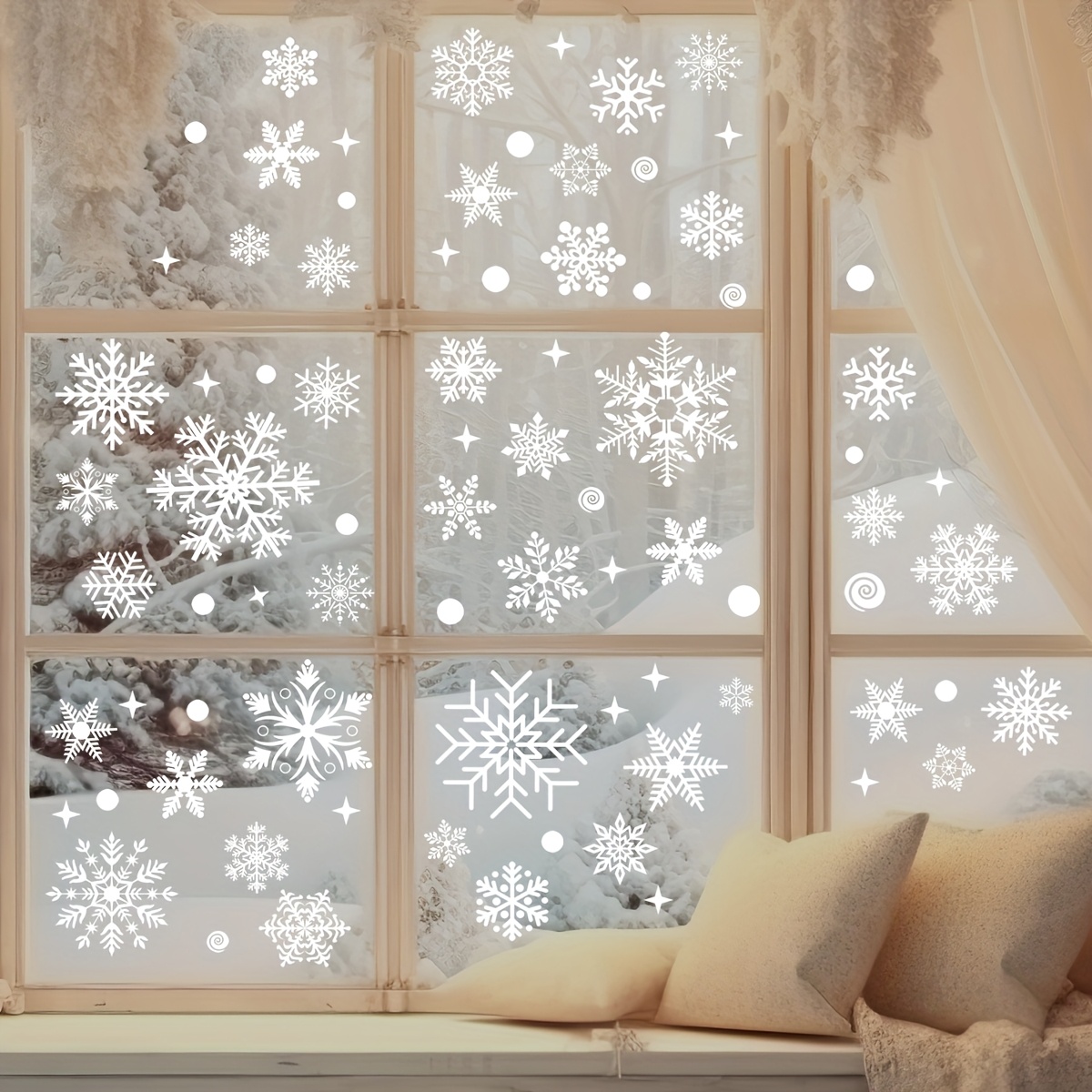 137 шт., зимние статические ли – обзор и цена Snowflake Window Decal