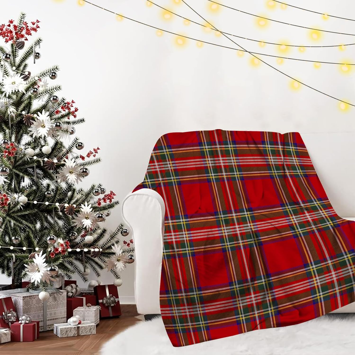 Рождественские клетчатые одеял – обзор и цена Christmas Throw Blanket