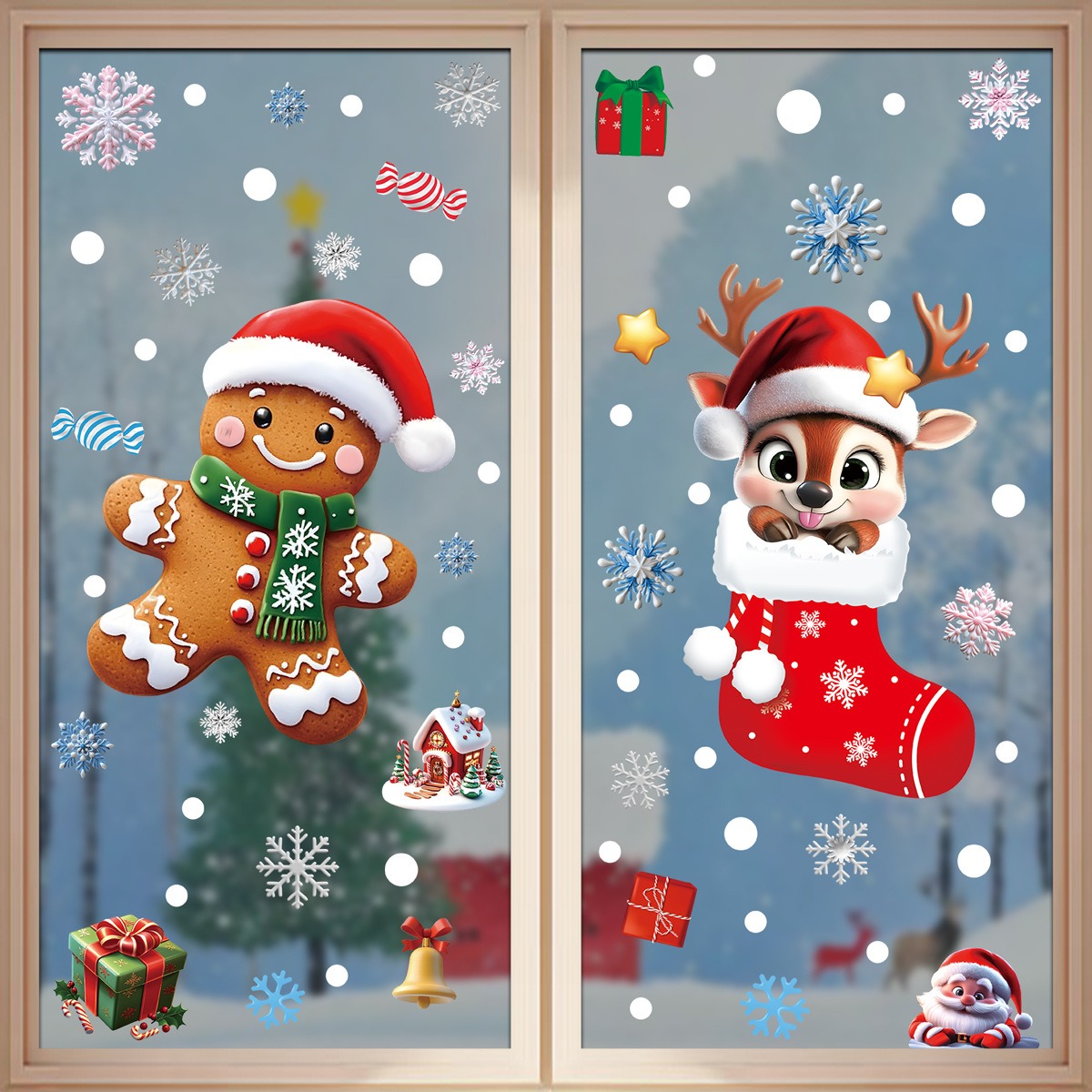 Рождественские наклейки на окн – обзор и цена Snowflake Window Decal