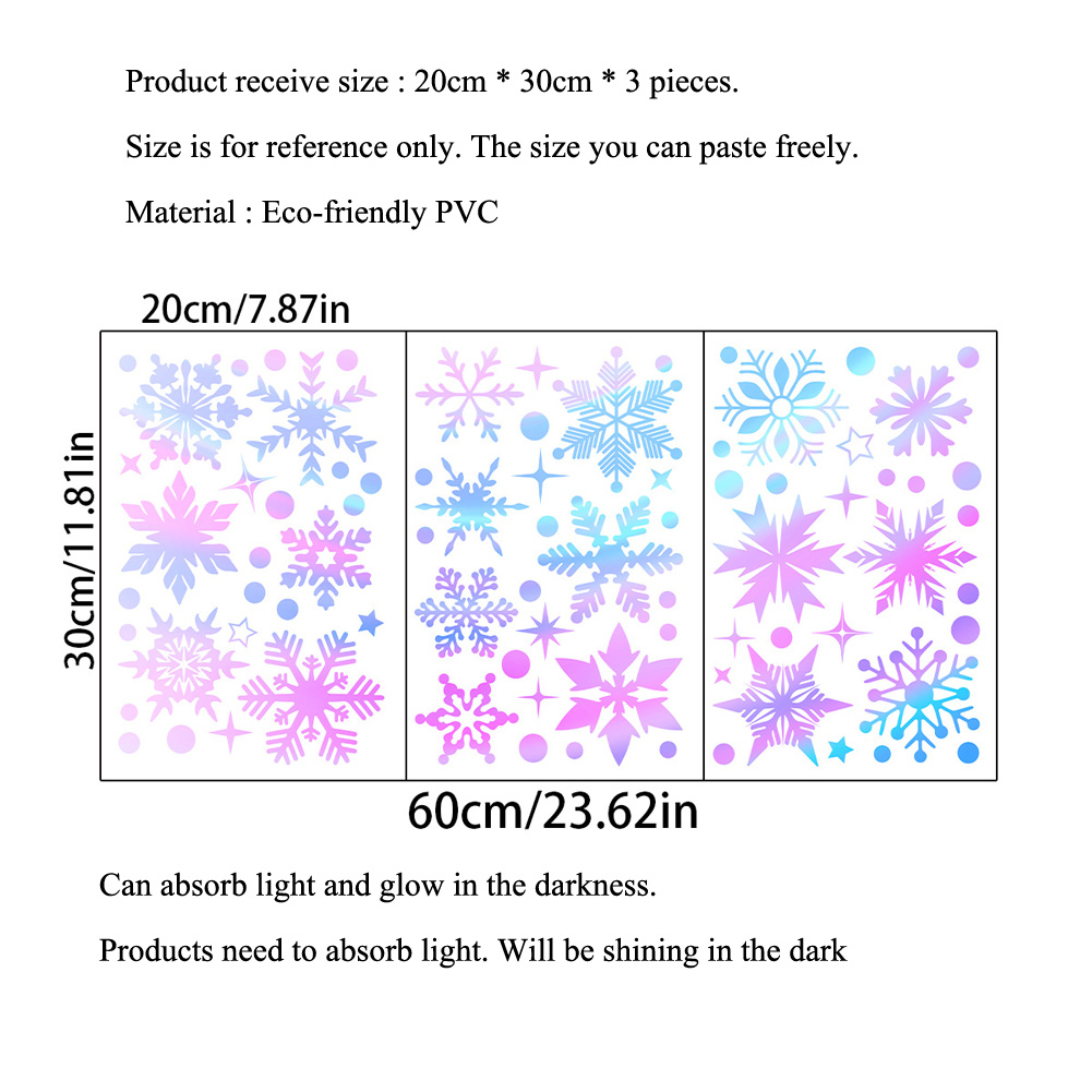 Красочные светящиеся снежинки, – обзор и цена Snowflake Window Decal