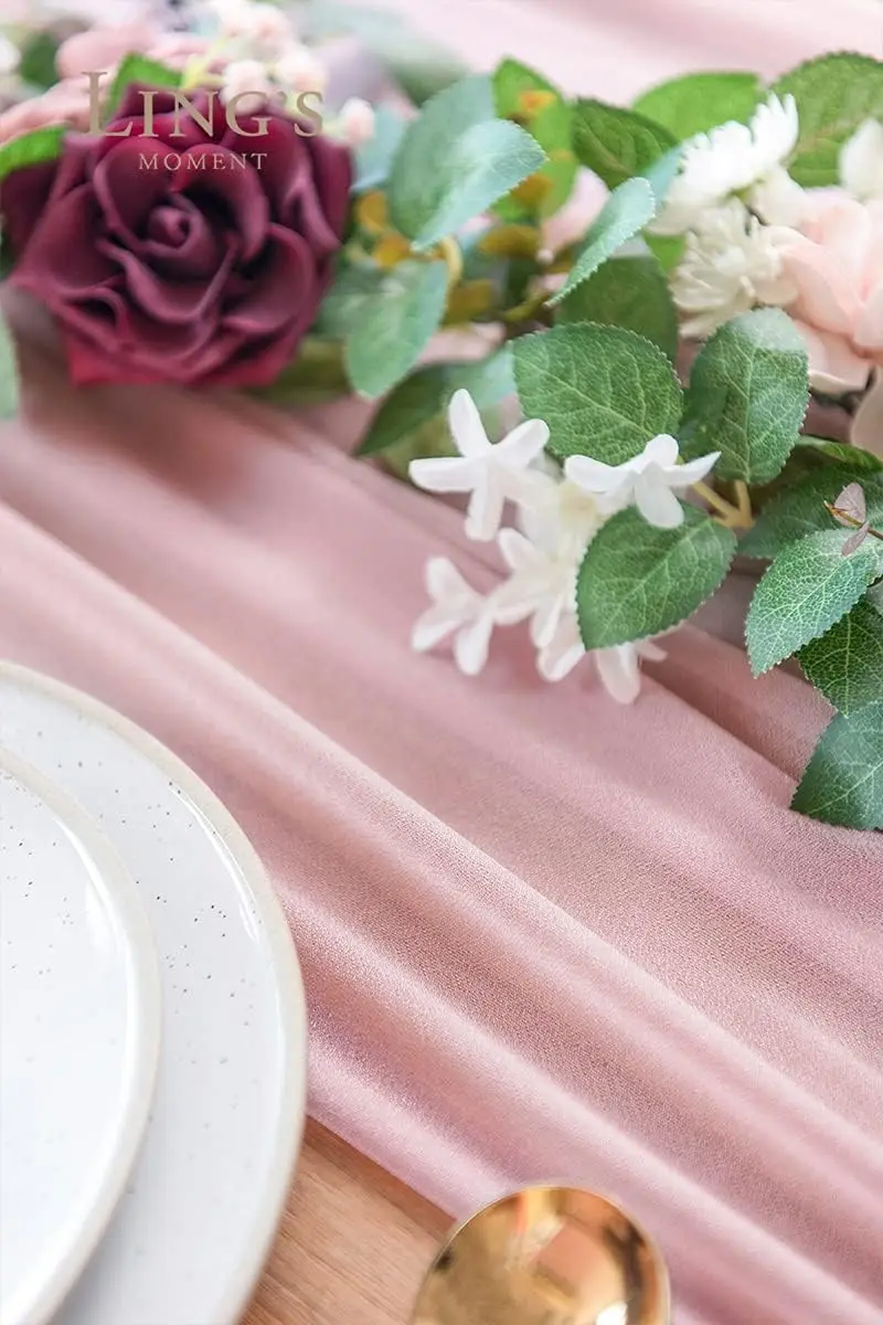 Шифоновая белая скатерть, наст – обзор и цена Christmas Table Runner