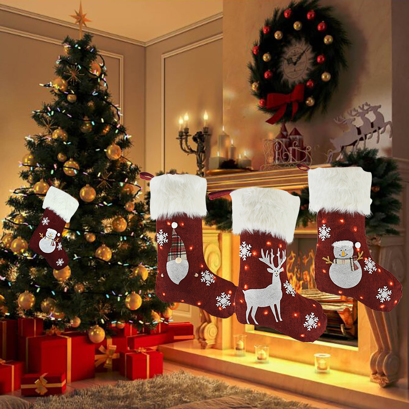 Рождественские носки со светод – обзор и цена Christmas Stocking Hanging