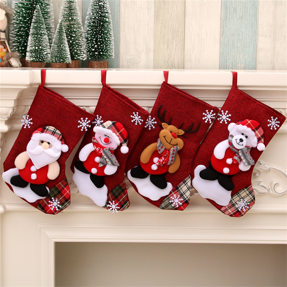 Льняные рождественские чулки,  – обзор и цена Christmas Stocking Hanging