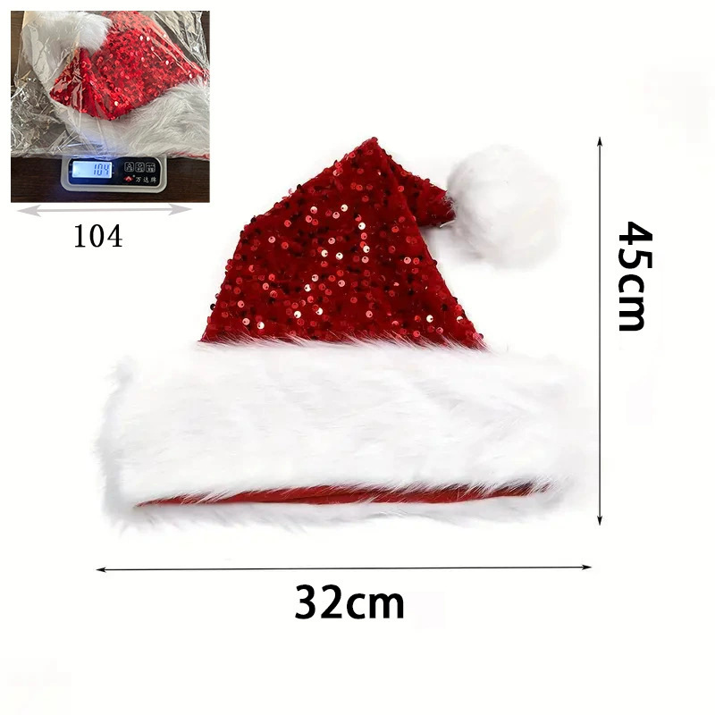 Рождественская шапка с пайетка – обзор и цена Santa Hat Plush