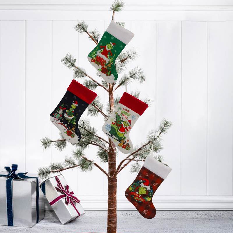 Рождественский чулок Grinch Но – обзор и цена Christmas Stocking Hanging