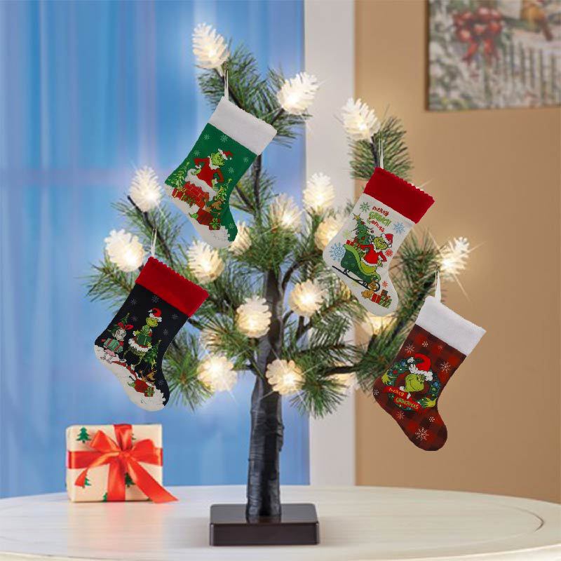 Рождественский чулок Grinch Но – обзор и цена Christmas Stocking Hanging