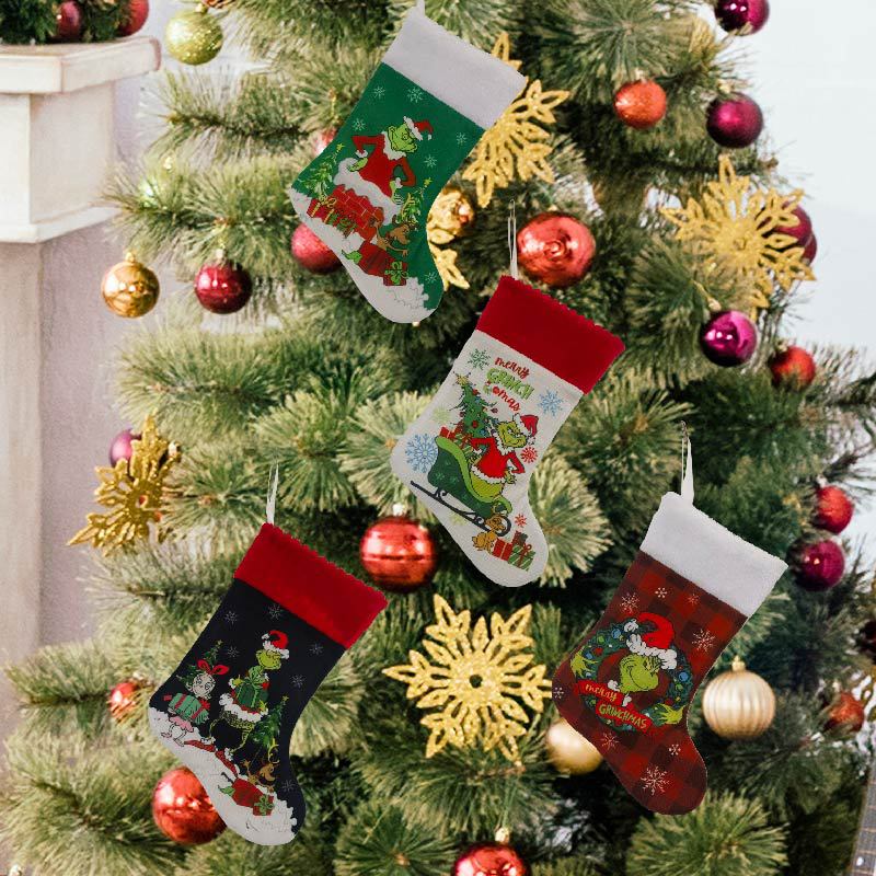 Рождественский чулок Grinch Но – обзор и цена Christmas Stocking Hanging