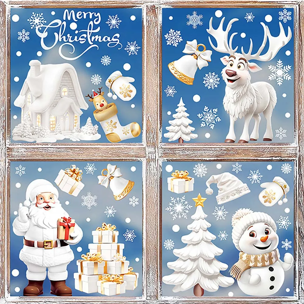 9 шт./компл. рождественские на – обзор и цена Snowflake Window Decal