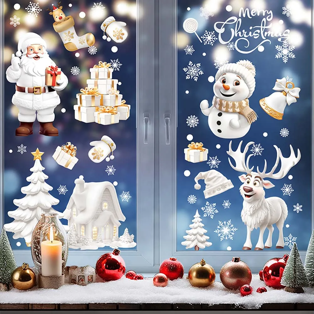 9 шт./компл. рождественские на – обзор и цена Snowflake Window Decal