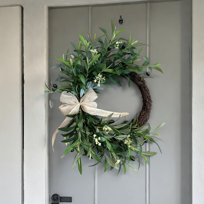 2025 искусственный оливковый в – обзор и цена Christmas Wreath Fake
