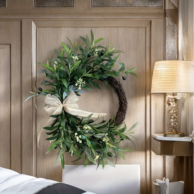 2025 искусственный оливковый в – обзор и цена Christmas Wreath Fake